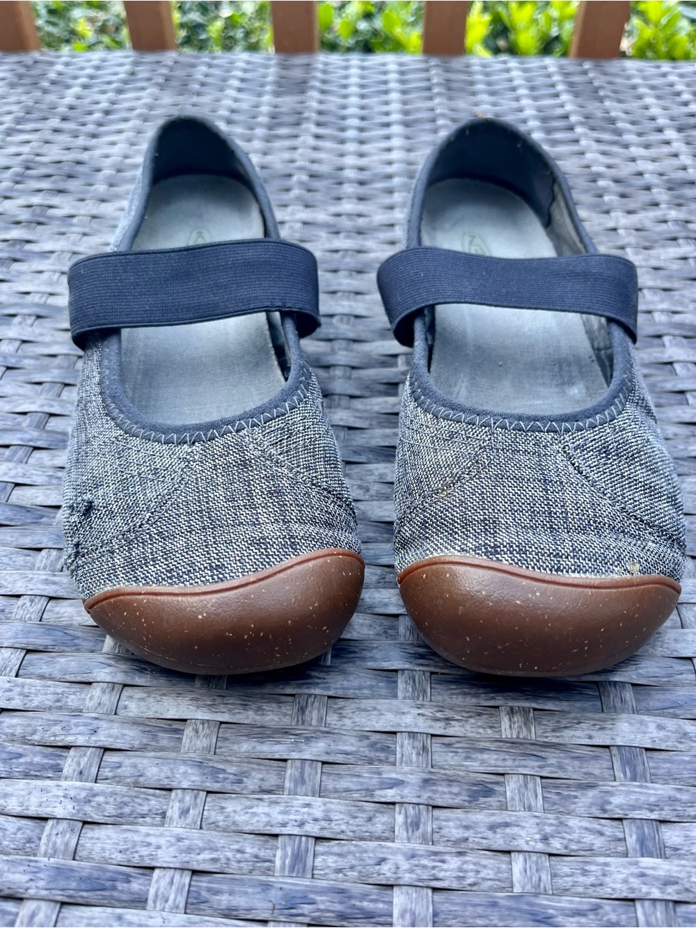 Keen Women's Blue-Gray Mary Jane Flats with Brown Toe Cap - Picture 5 of 7